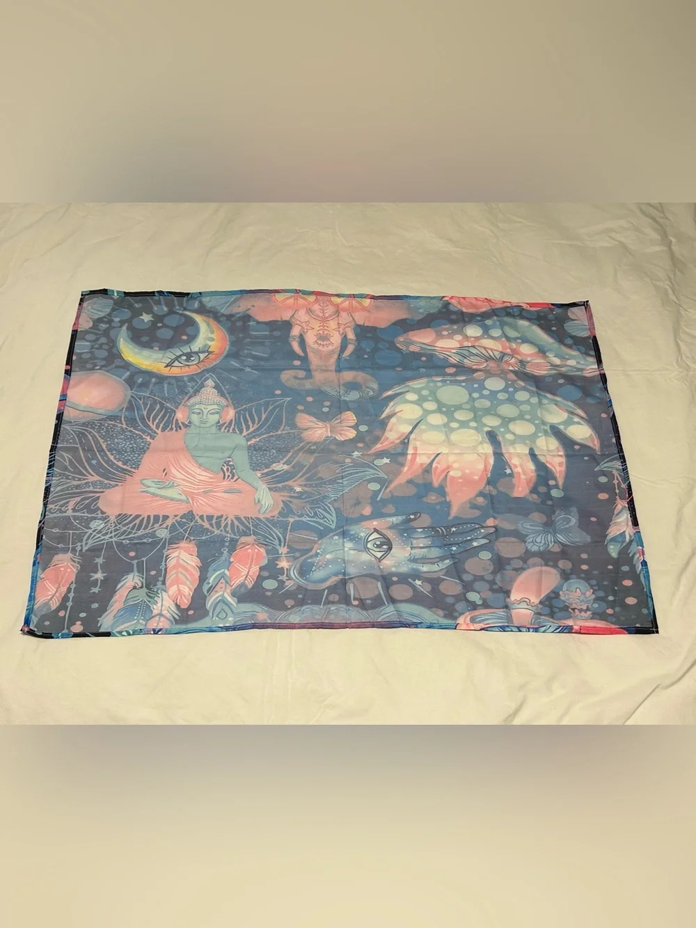 New tapestry trippy rave home wall decor meditate hippy boho third eye jellyfish